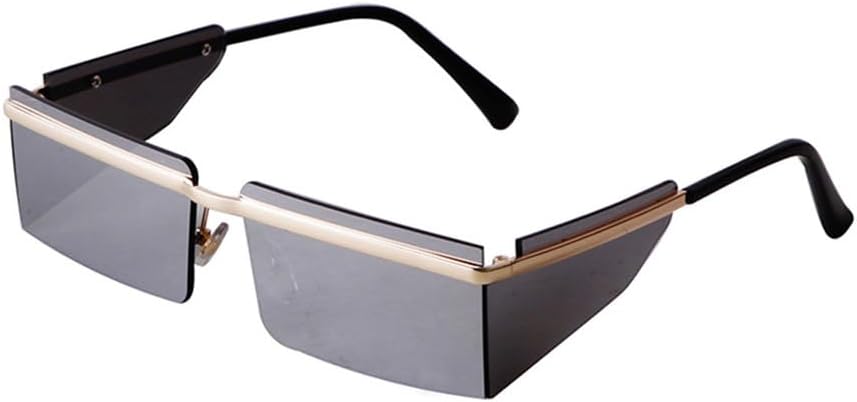 

Винтажные солнцезащитные очки в стиле стимпанк, прямоугольные, женские и мужские, без оправы, с зеркальными линзами, футуристические солнцезащитные очки VFDHN, C4 Mirrored