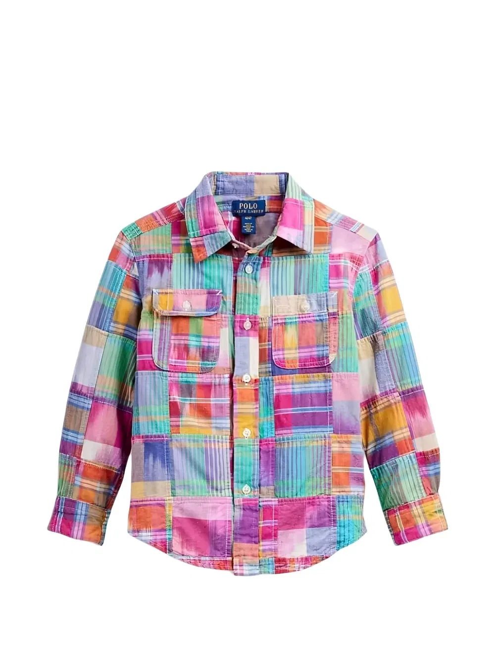 Хлопковая рубашка в клетку Polo Ralph Lauren Kids, розовый