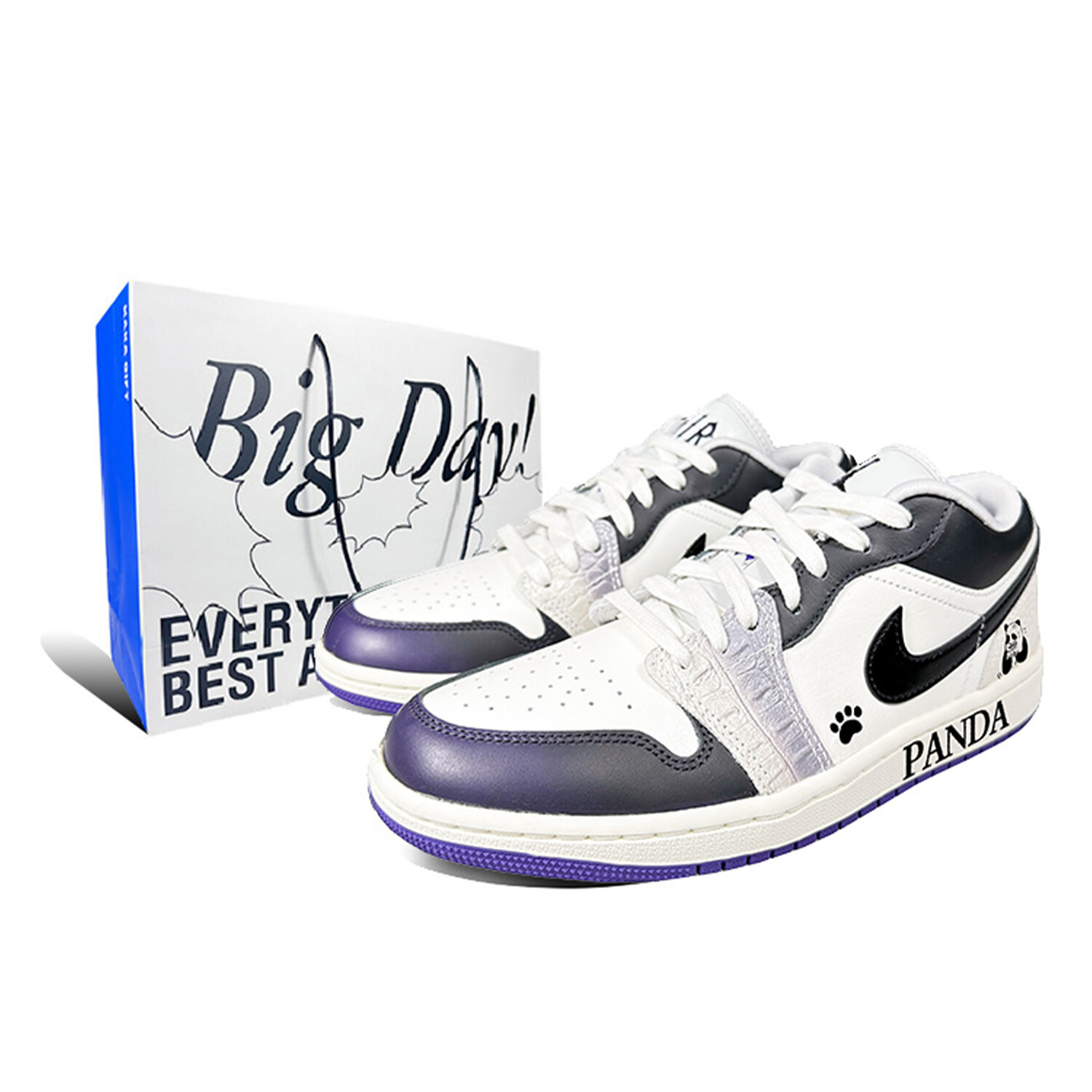 

Кроссовки Air Jordan 1 Vintage Basketball Shoes Unisex Low-top White, фиолетовый