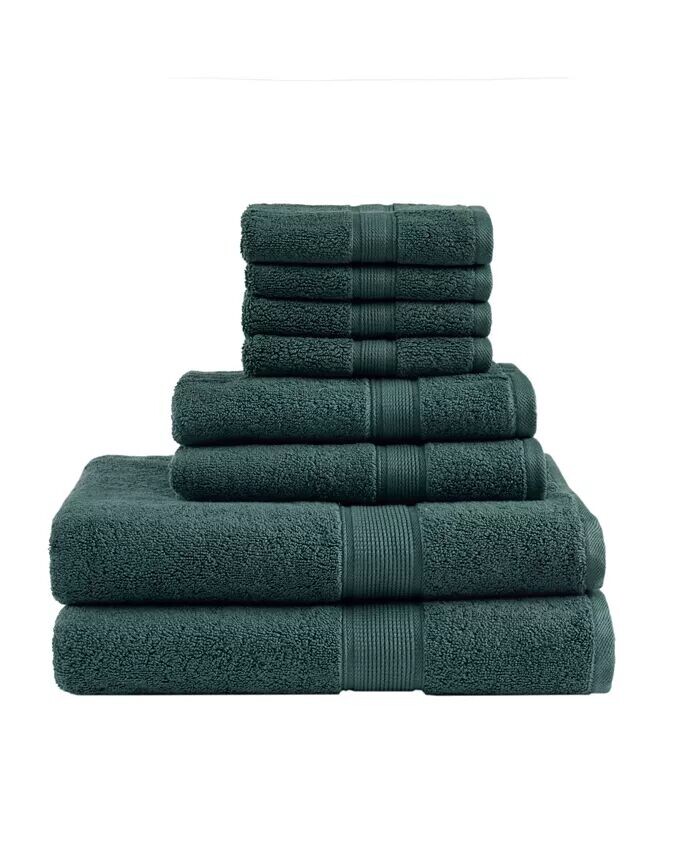 

Твердый хлопок 800GSM, 8 шт. Набор банных полотенец Madison Park Signature, зеленый