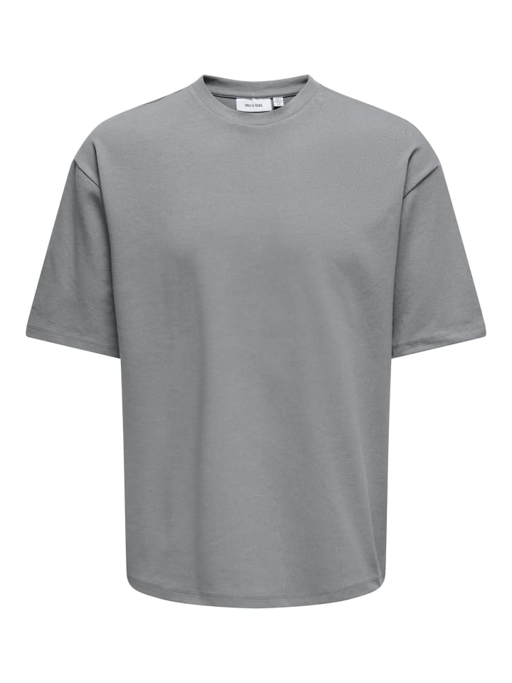 

Футболка Only&Sons Oversize Fit T-Shirt Dropped Shoulder Design Shirt, серый