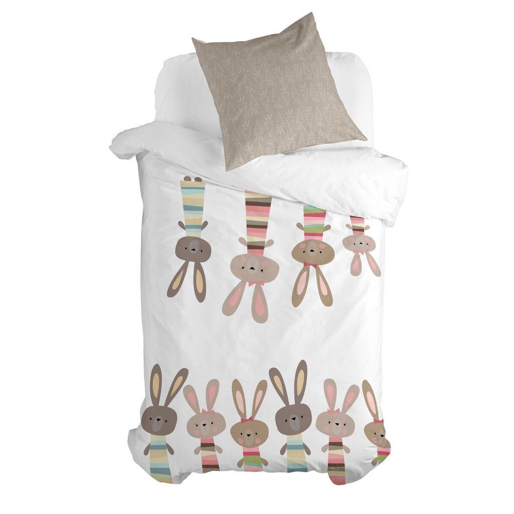 

Комплект пододеяльников HappyFriday Moshi Moshi Rabbit Family Colorful Одинарный матрас, 2 предмета