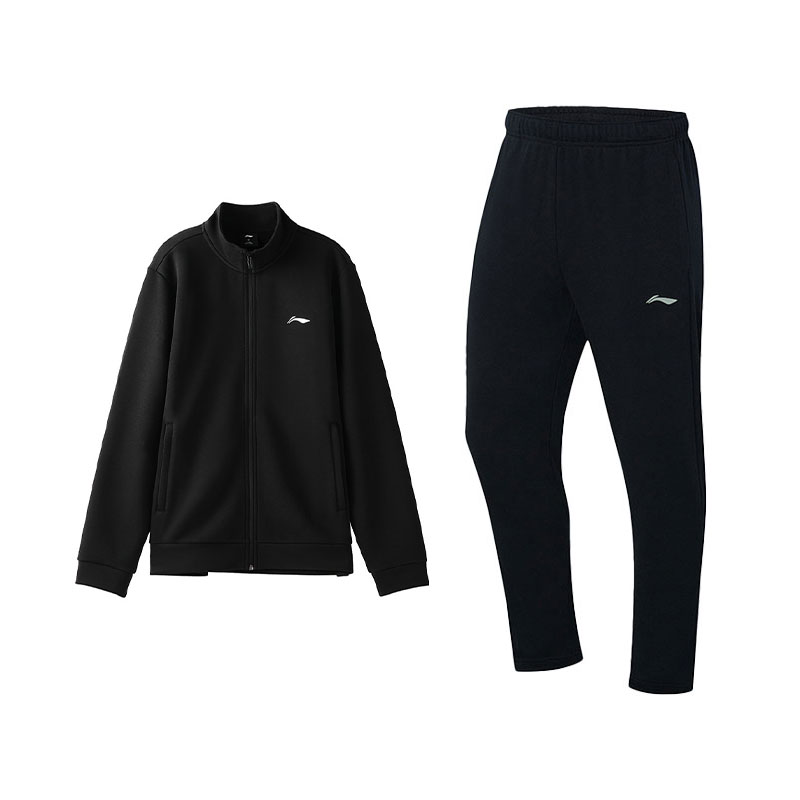 

Мужской повседневный спортивный комплект от Li Ning (2 предмета)., черный top+черный pants