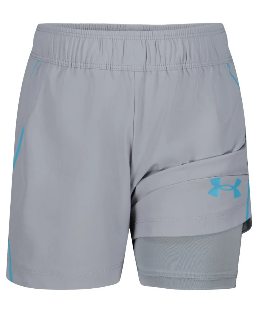 Детские шорты с отражающим логотипом, размер 2T-7 Under Armour, серый — фото 3
