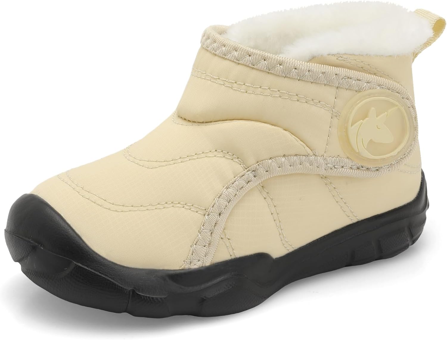 

Зимние ботинки для малышей LeIsfIt для девочек и мальчиков, широкие, теплые с флисовой подкладкой, для дома и улицы, Apricot