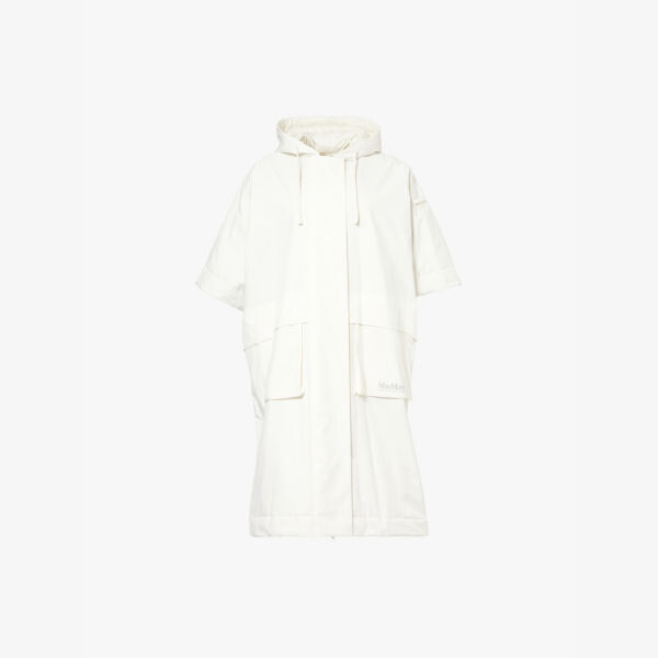 

Maratea — свободный тканый плащ с капюшоном Max Mara, белый