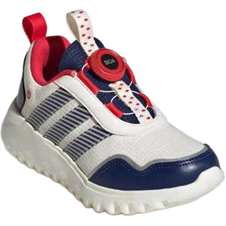 Активные низкие повседневные детские кроссовки Jade White/Dark Blue/Gemstone Red Kids' Adidas — фото 3