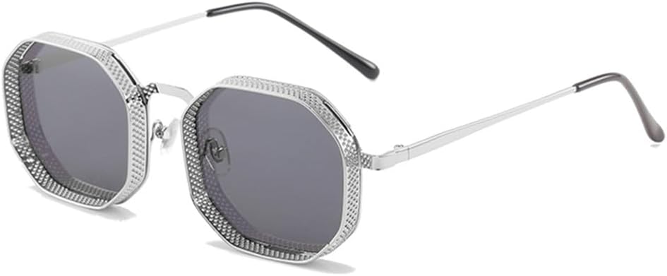 

Солнцезащитные очки UV400 с защитой от УФ-излучения - металлический панк, с полым градиентом, для женщин и мужчин, для бега и занятий спортом на открытом воздухе UYPTK, Silver Gray