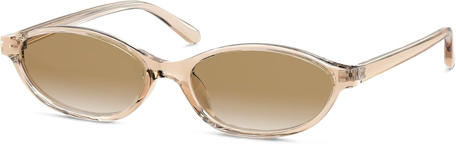 

Ретро-солнцезащитные очки овальной формы для женщин, очки «кошачий глаз»: стильные солнцезащитные очки в стиле 90-х, легкие и модные QALLY, (1 Pack)champagne/Gradient Brown