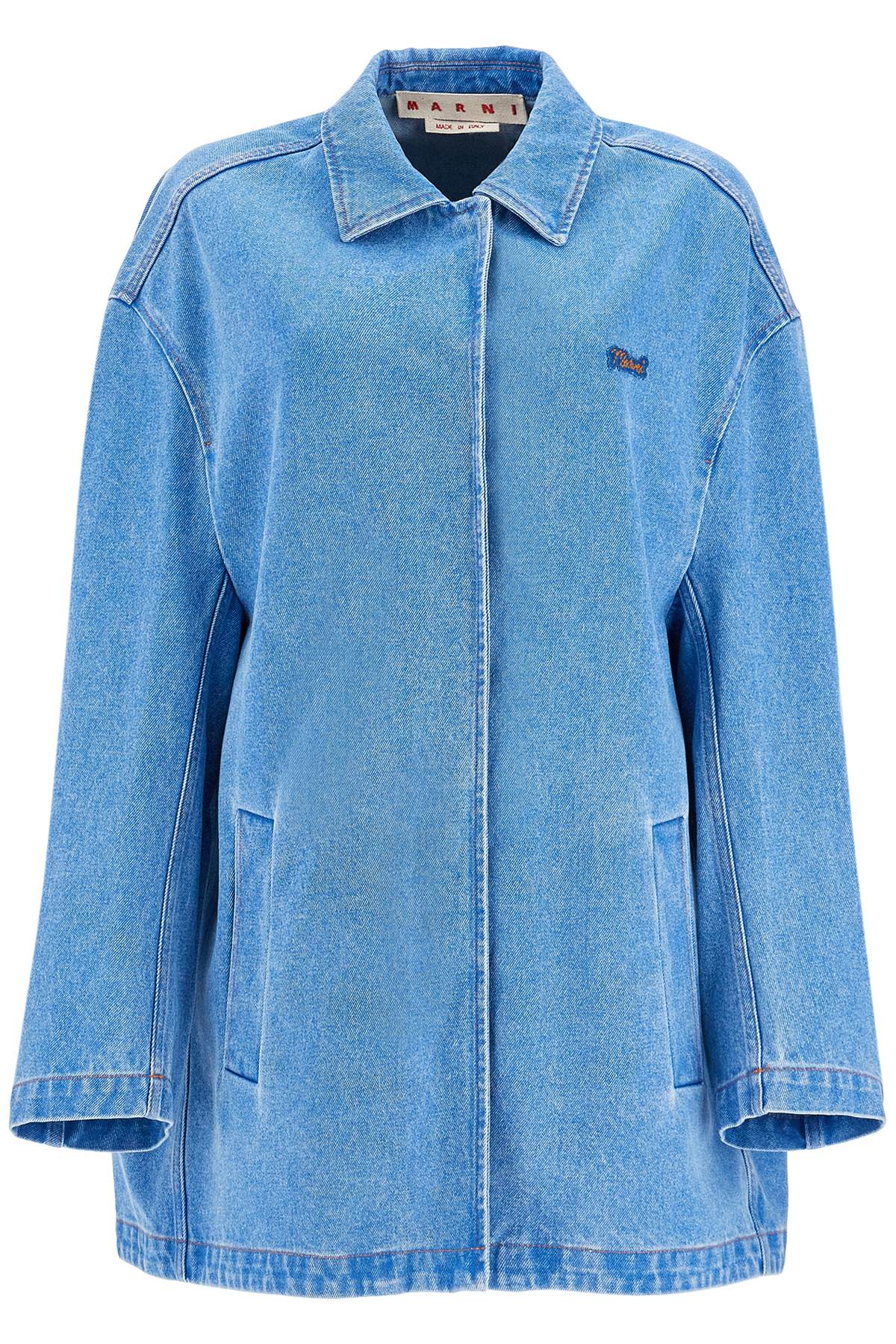 

Женская куртка Marni «Oversize Organic Blue», синий