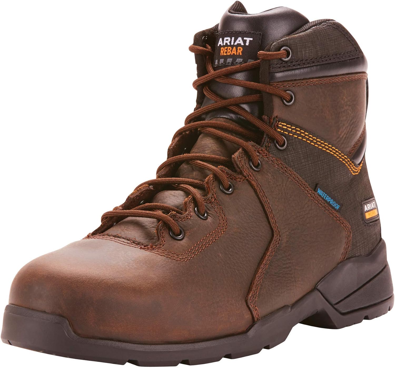 Ботинки для мужчин Ariat REBAR FLEX 6 H2O с углеродным носком, коричневый — фото 2