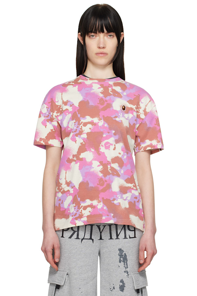 

Камуфляжный оверсайз футболка Map Bape, розовый