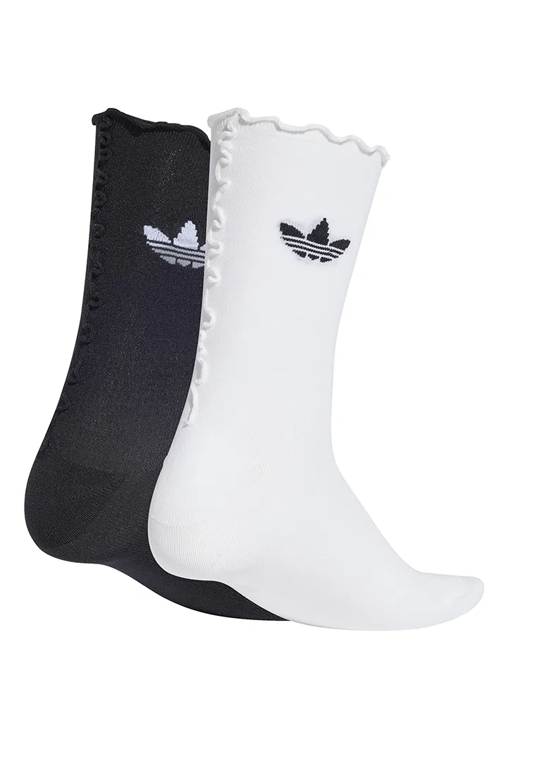 Носки женские, с рюшами, 2 пары Adidas, белый/черный — фото 2
