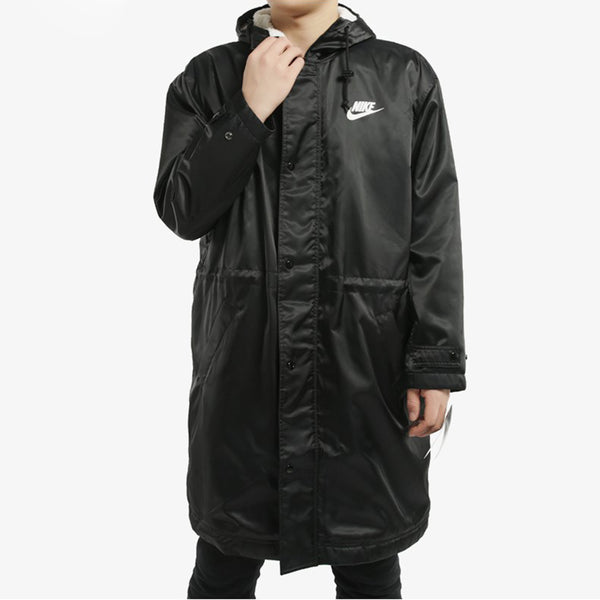 Куртка alphabet logo hooded padded jacket black Nike, черный — фото 3