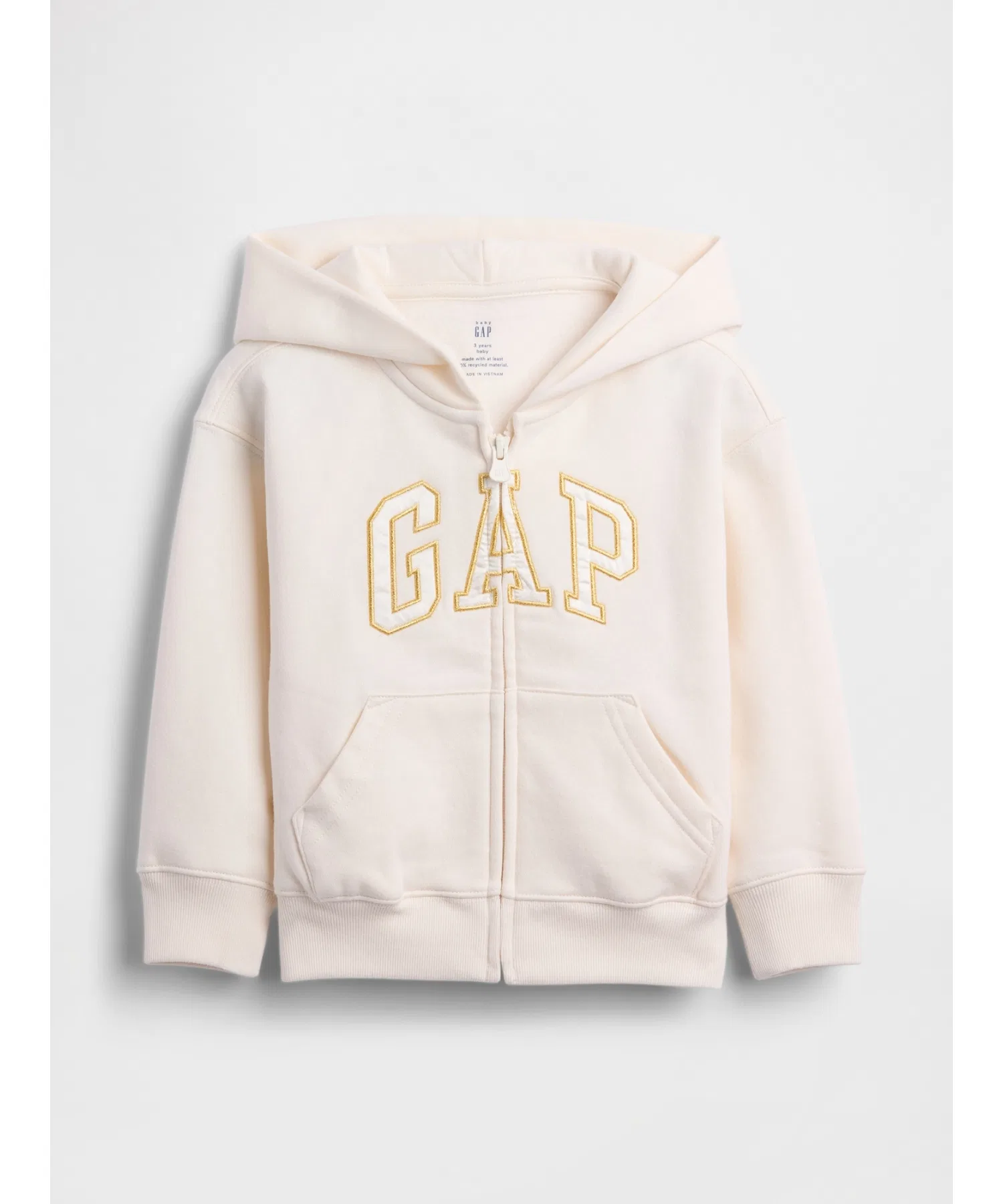Винтажная мягкая толстовка на молнии с логотипом GAP (для малышей/младенцев)