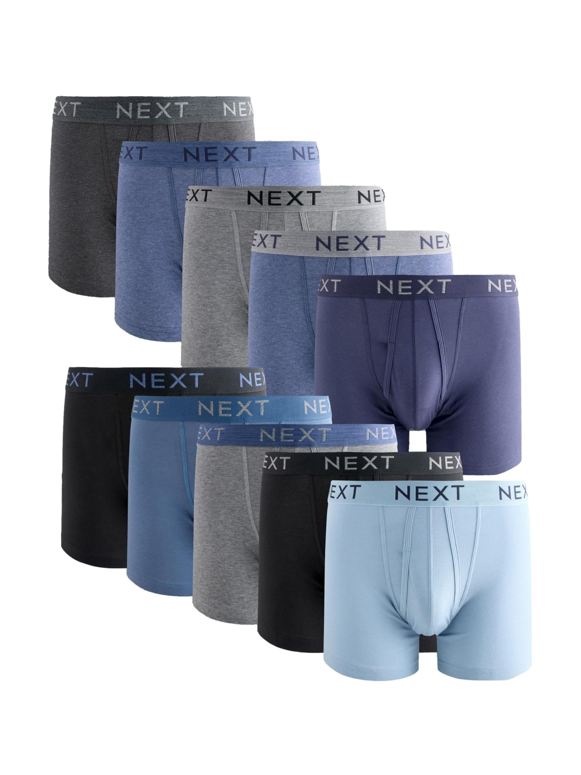 Next Боксеры в цветах Light Blue, Mottled Blue, Mottled Grey, Black