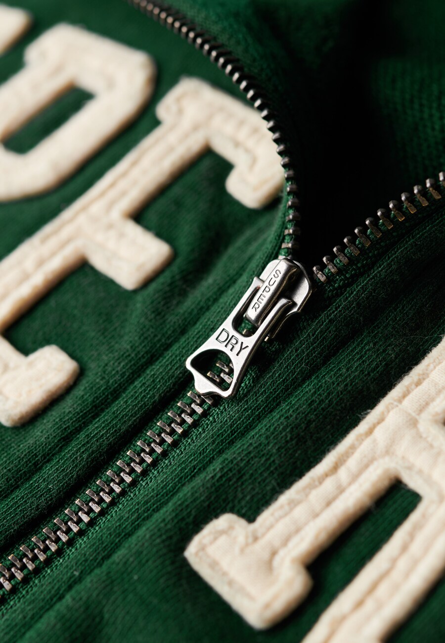 Толстовка с капюшоном на молнии Superdry, темно-зеленый — фото 3