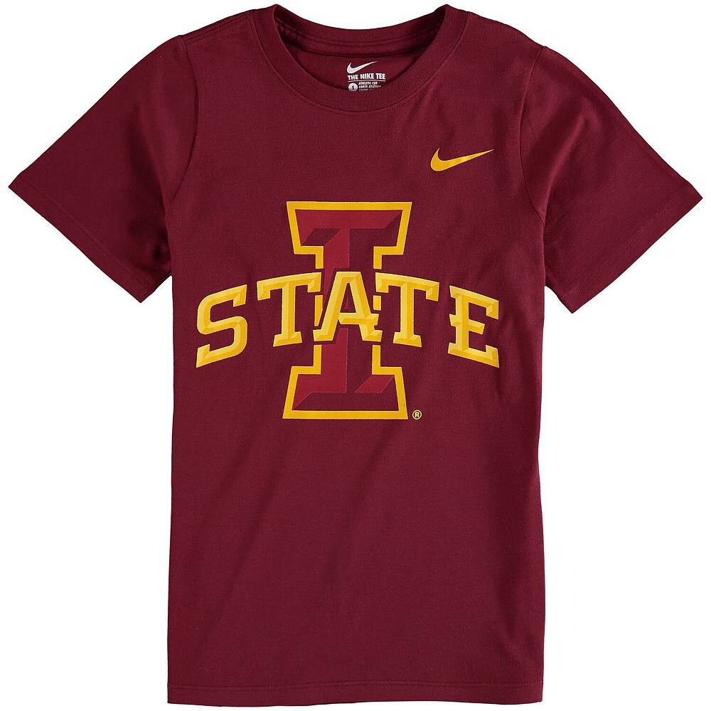 Молодежная хлопковая футболка с логотипом Nike Cardinal Iowa State Cyclones, цвет Isu Red