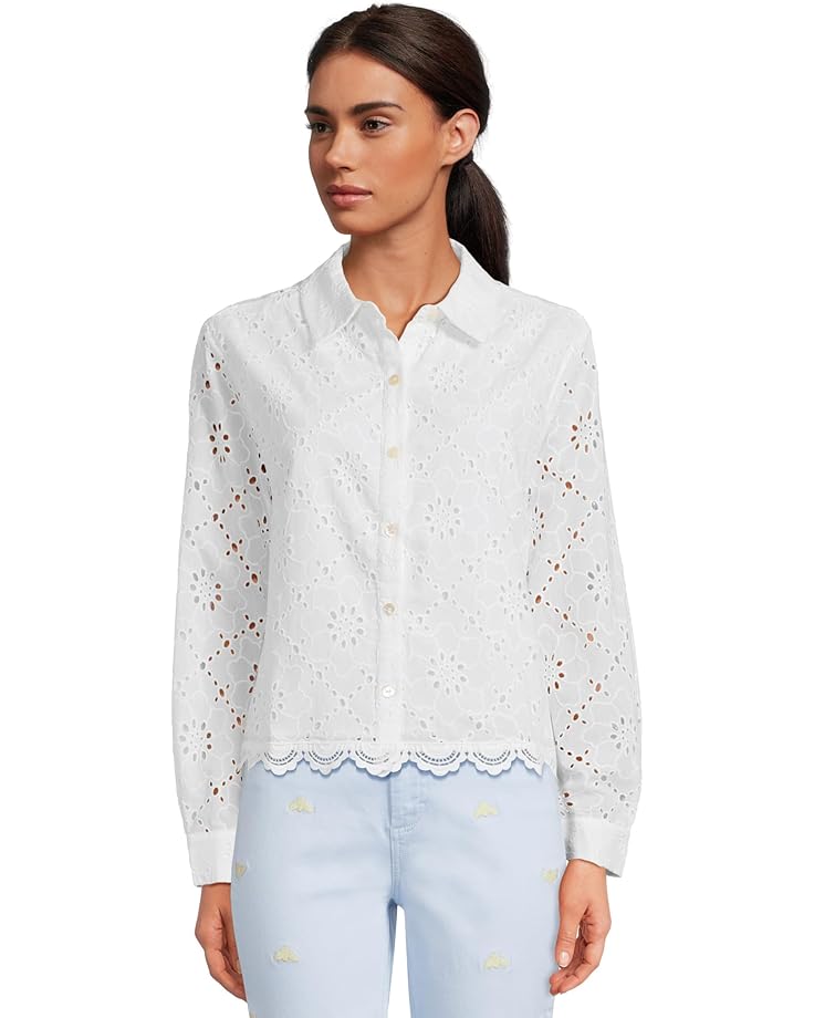 

Топ Lilly Pulitzer Singrid Eyelet Top, цвет Resort White Beach Haven Eyelet