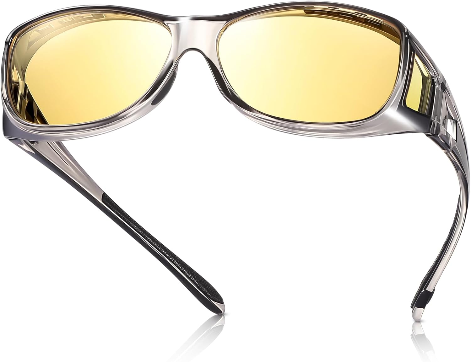 

Солнцезащитные очки-накладки для женщин и мужчин, поляризованные солнцезащитные очки-накладки со 100% защитой от УФ-излучения UV400, облегающие форму лица TINHAO, Grey Frame