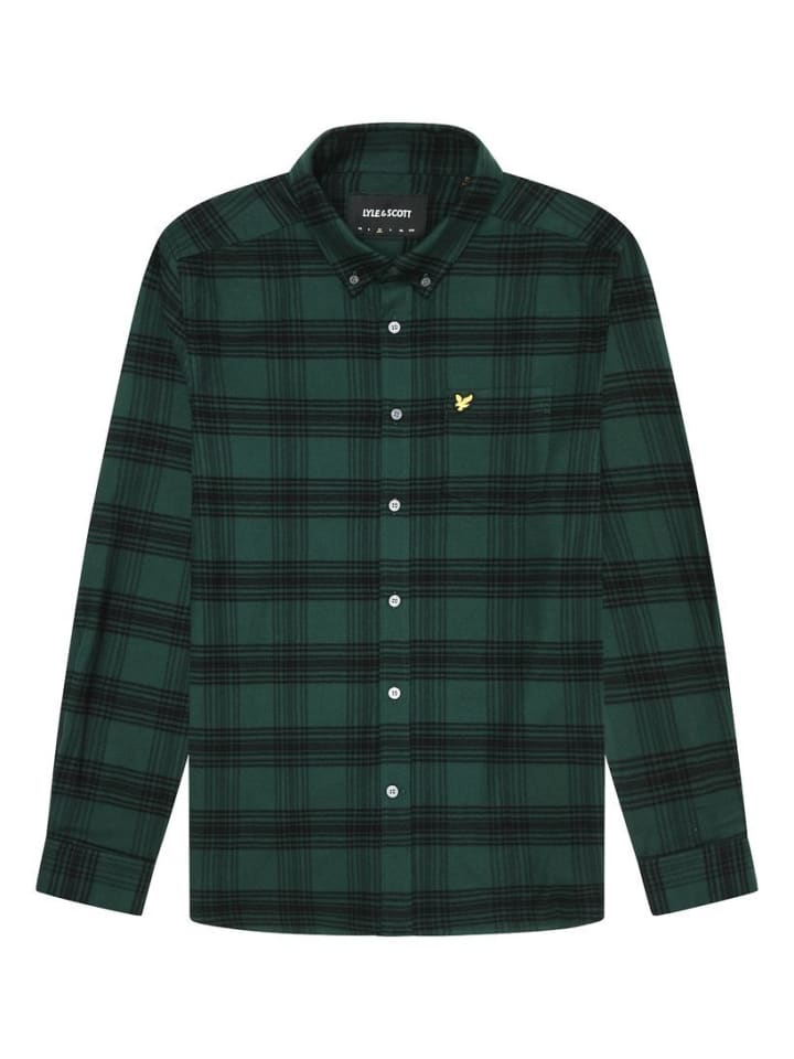 

Рубашка Lyle & Scott Langarmhemd, цвет Tiefgrün/Schwarz