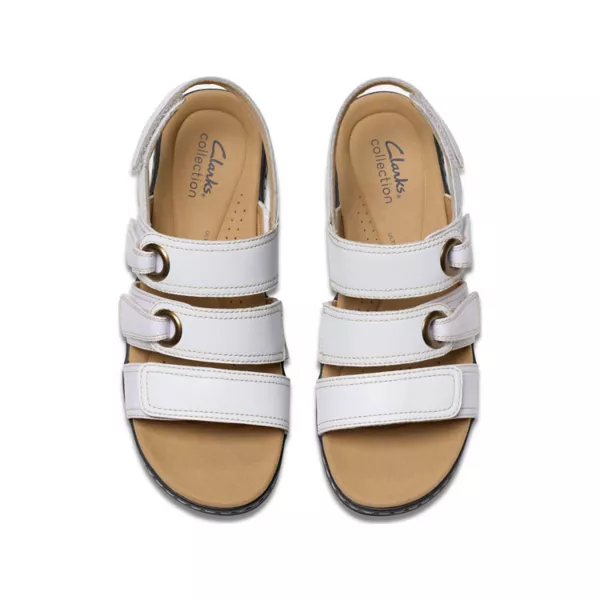 Женские босоножки на танкетке Merliah2 Clarks, цвет white leather — фото 4