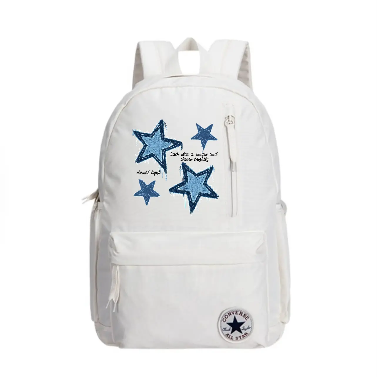 

Converse Полиэстеровый рюкзак средний унисекс белый, Denim Print