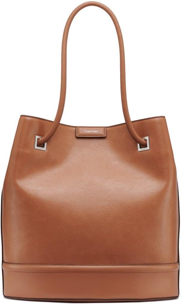 

Женская сумка-тоут Calvin Klein Ash - North/South, веганская кожа, 2 кармана, Caramel