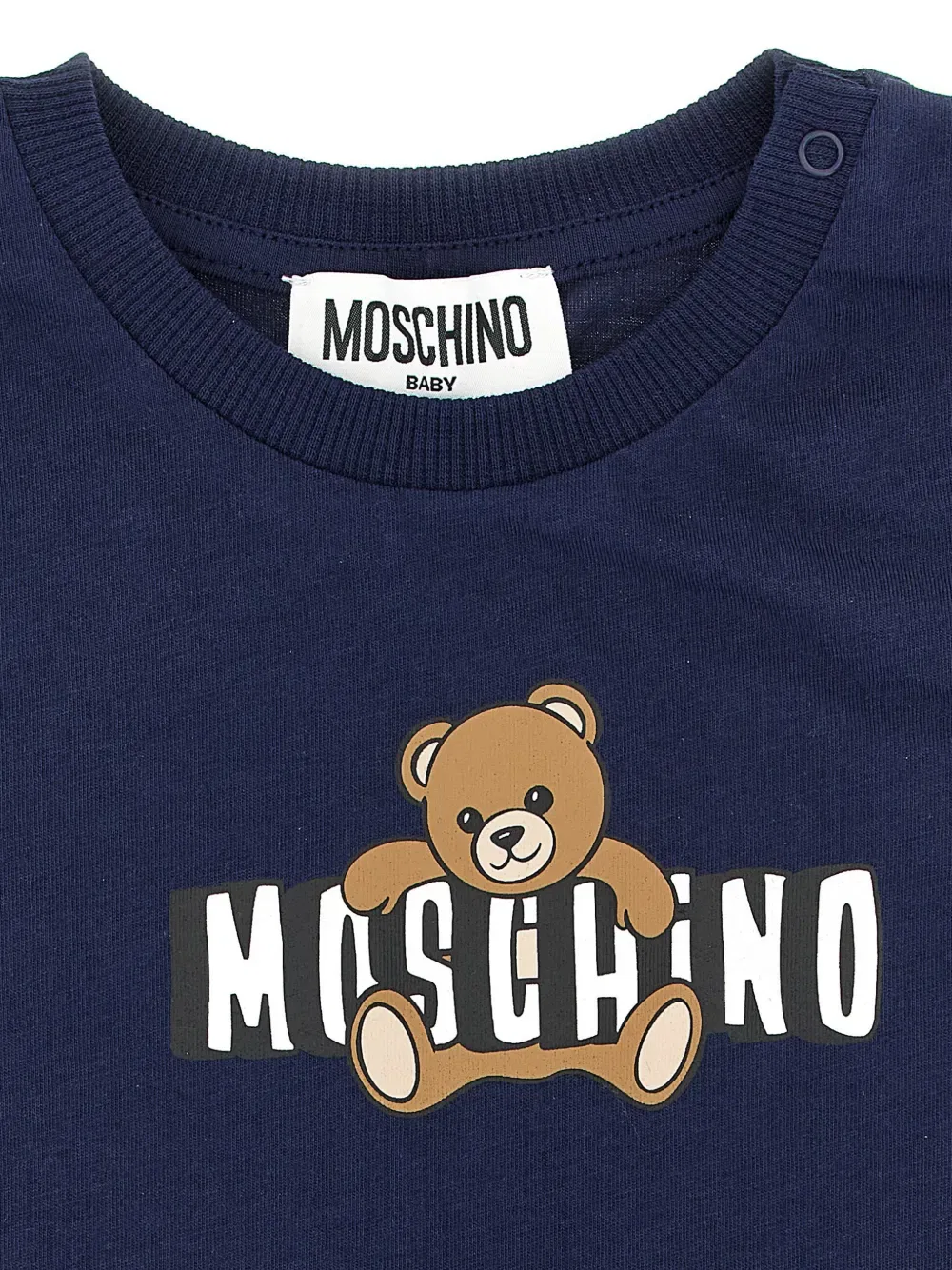 Комплект из топа и шортов с принтом Moschino, синий — фото 4