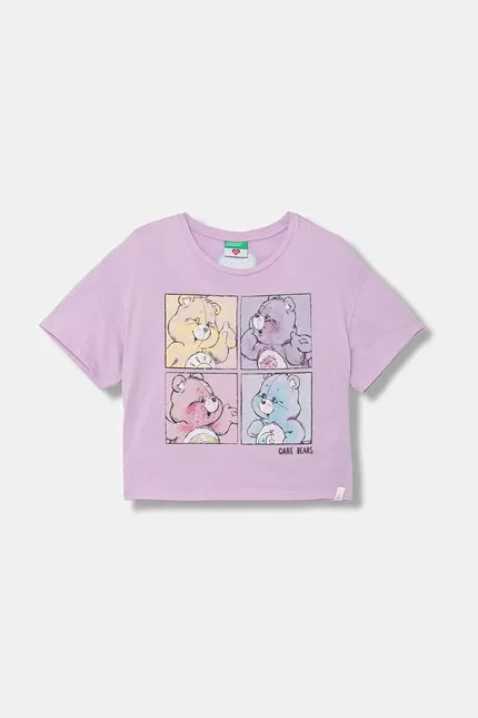 Футболка с коротким рукавом Care Bears United Colors of Benetton, фиолетовый