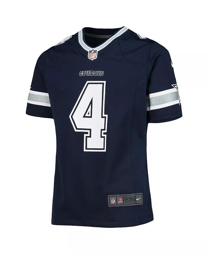 Джерси Big Girls Dak Prescott Navy Dallas Cowboys Team Game Nike, синий — фото 3