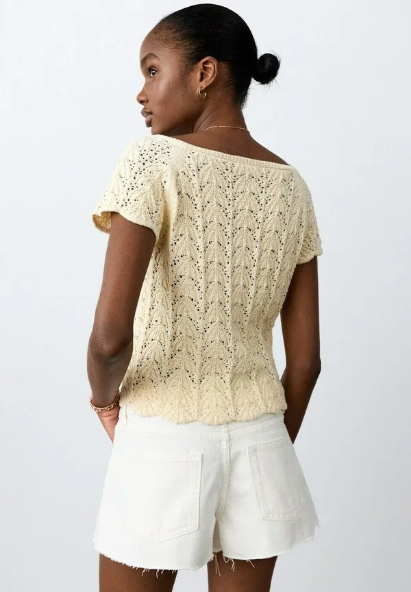 Подростковые джинсовые шорты Mango Kids, Off White — фото 3