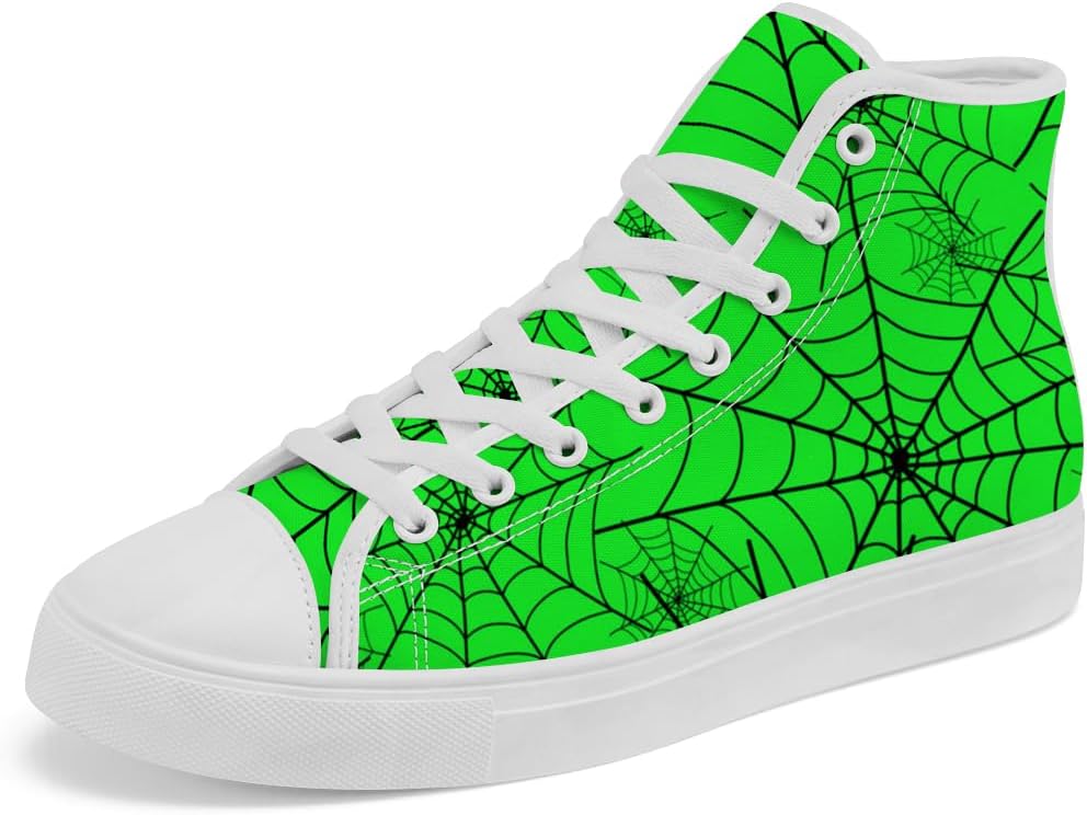 

Женские и мужские высокие кеды из холста с паутинкой, высокие кроссовки на шнуровке, повседневная обувь Chebing, зеленый