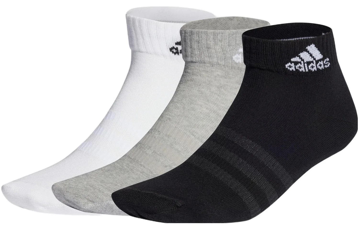 Носки низкие унисекс, набор из 3 пар Adidas, 1 Set 3 Pack (Medium Heather Gray/White/Black)