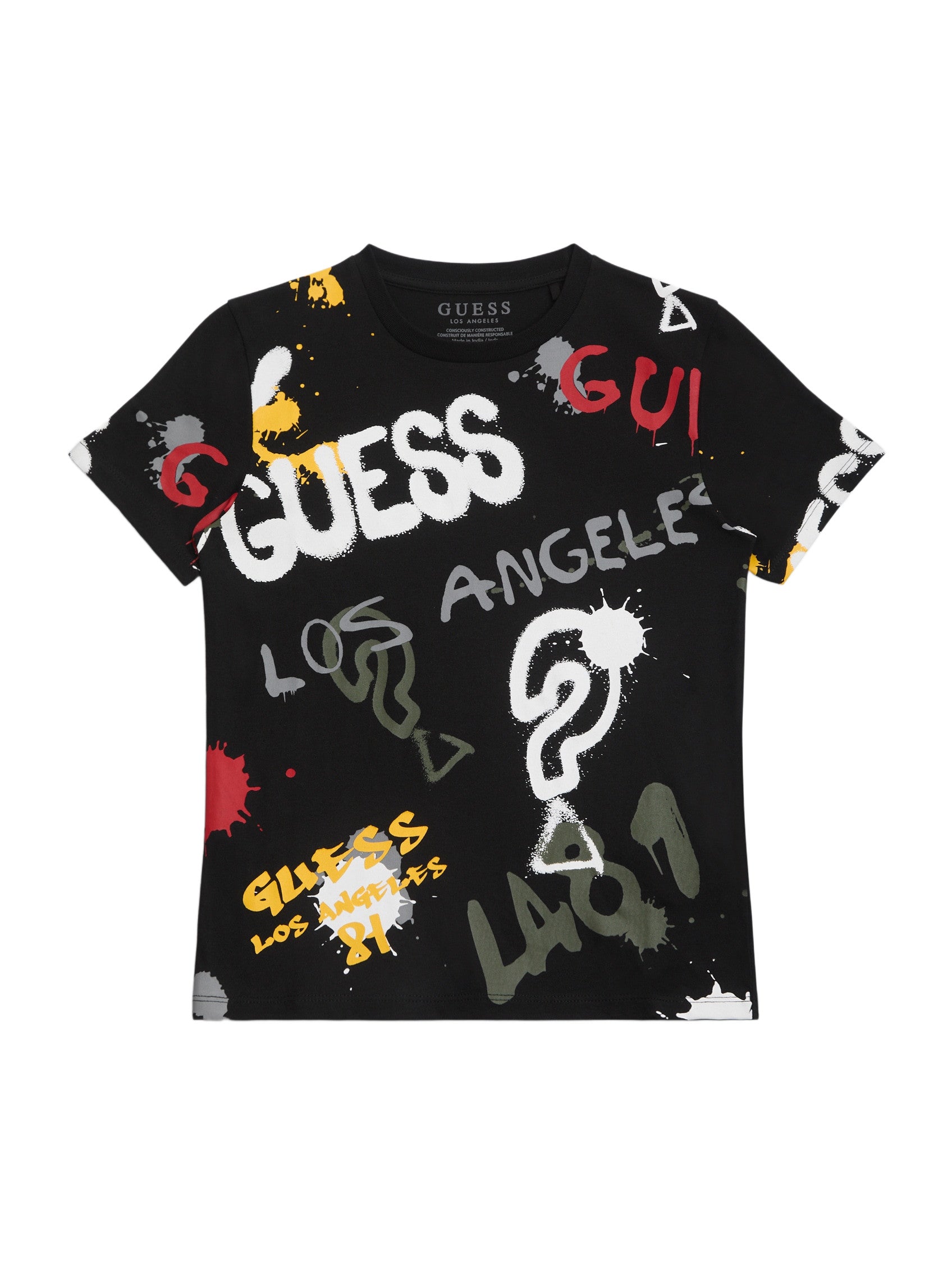 

Футболка с круглым вырезом Zeeky Graffiti (размеры 7-16) Guess Factory, черный