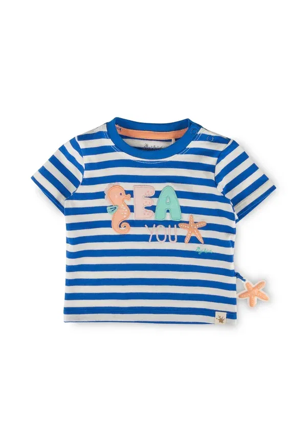 Футболка Sigikid sea you print t-shirt, бело-голубая полоска