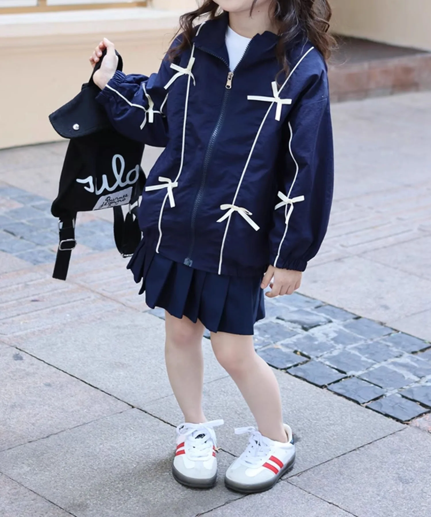 Детский блузон с лентой Aimoha Kids, Navy — фото 4