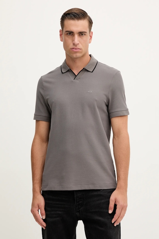 

Хлопковая поло Armani Exchange, серый
