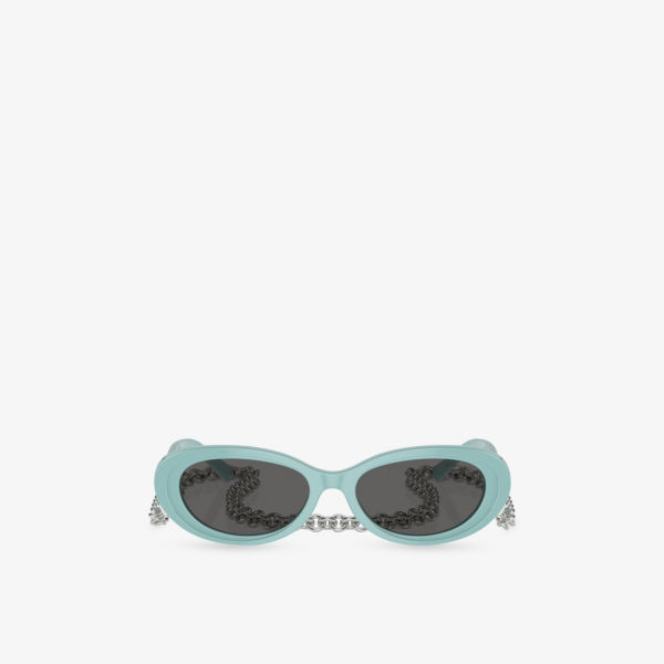 

Tf4221 овальные солнцезащитные очки с ацетатной оправой Tiffany & Co, синий