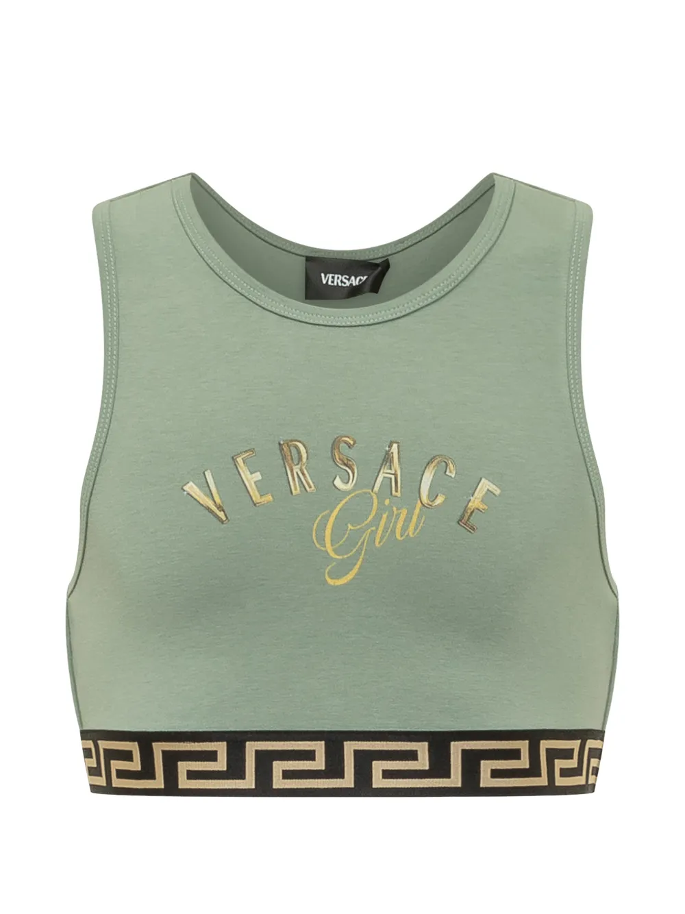 

Топ с логотипом на поясе Versace Kids, зеленый