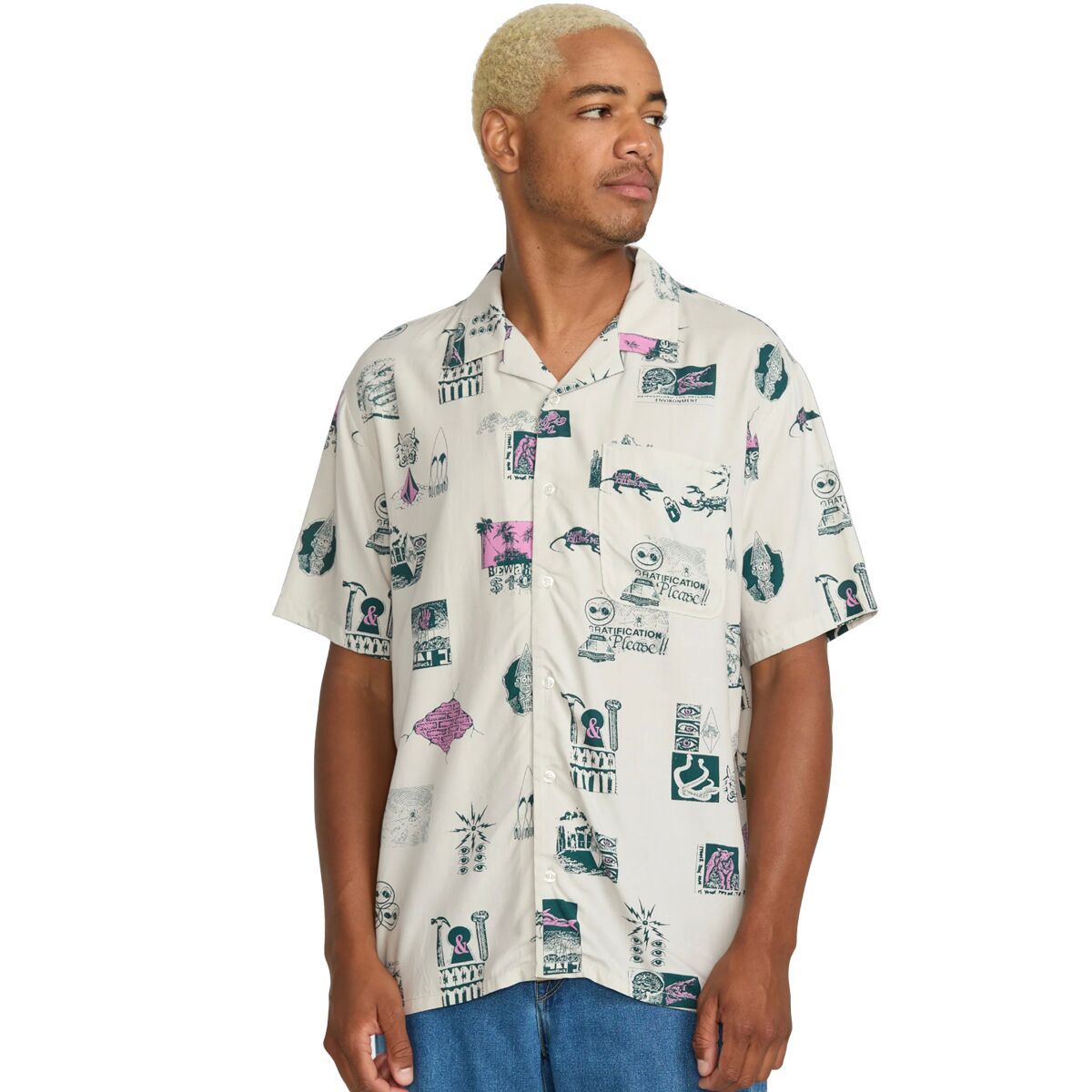 

Мистостоун рубашка с коротким рукавом Volcom, цвет stone