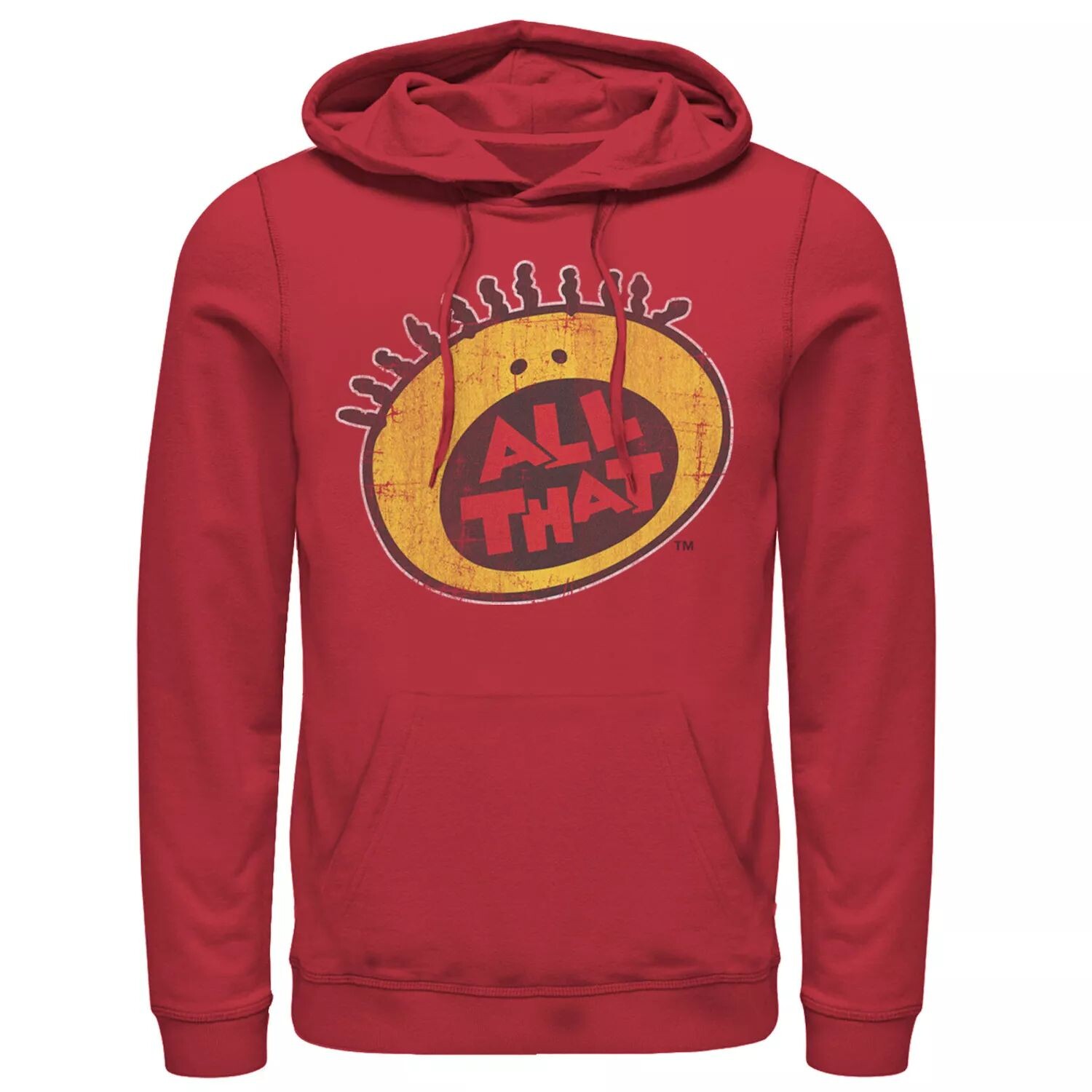 

Мужская худи с графическим рисунком All That Classic Vintage Face Logo Title, красный Nickelodeon, красный