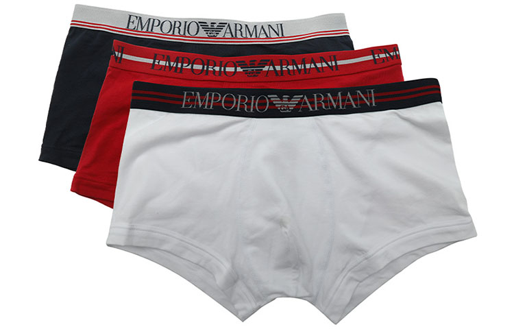 Мужские боксеры EMPORIO ARMANI, белый/красный/темно-синий (набор из 3 штук)