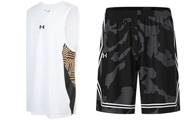 

Баскетбольный костюм мужской комплект белый и черный Under Armour, черный