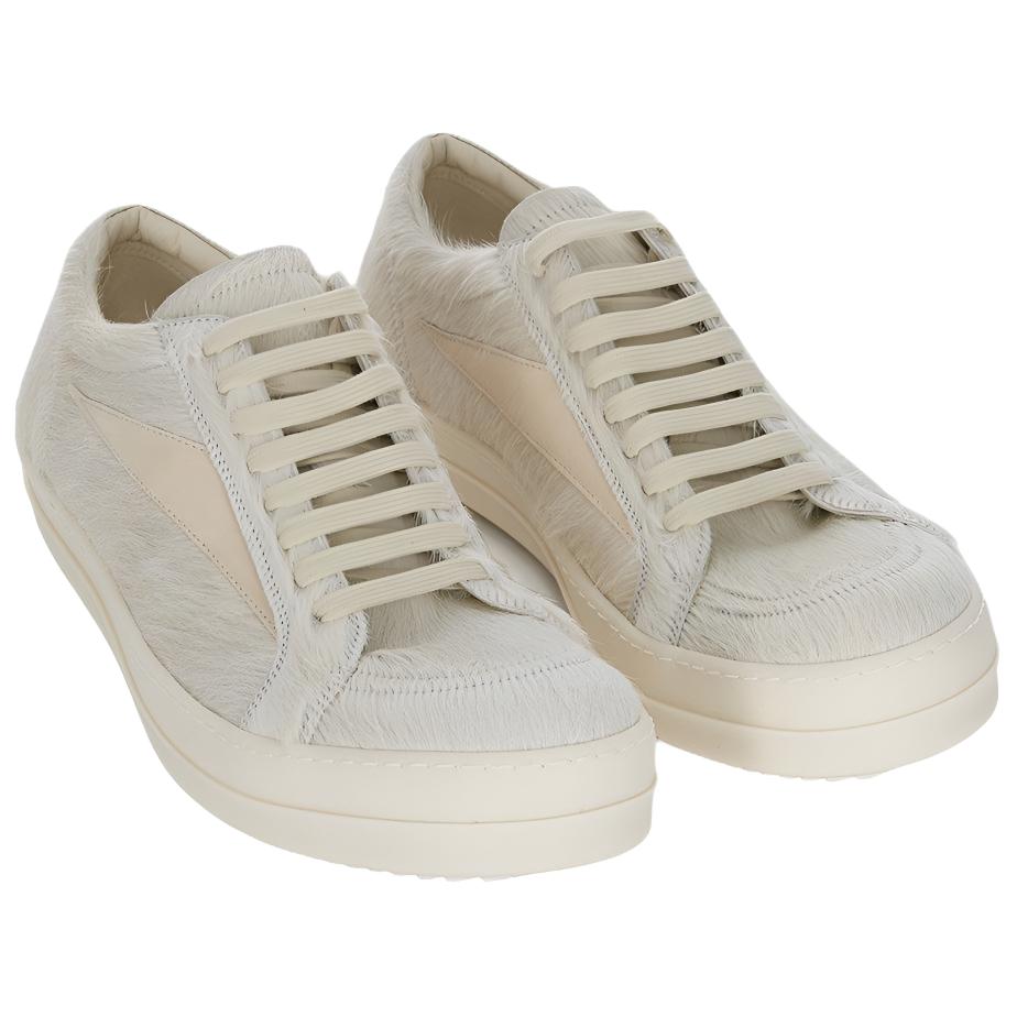 RICK OWENS RO Concordians Кожаные низкие кроссовки для скейтбординга 3,5 см мужские молочно-белые — фото 4