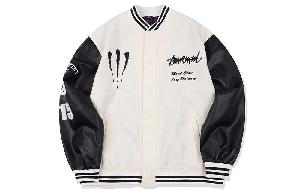 

Бейсбольная куртка унисекс Suamoment, [Black White]Fall Winter Padded