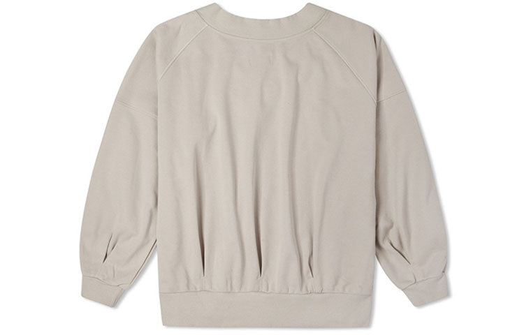 Толстовка (WMNS) Converse Solid Color Loose Knit V Neck Beige Hoodie 10022959-A05, кремовый — фото 2