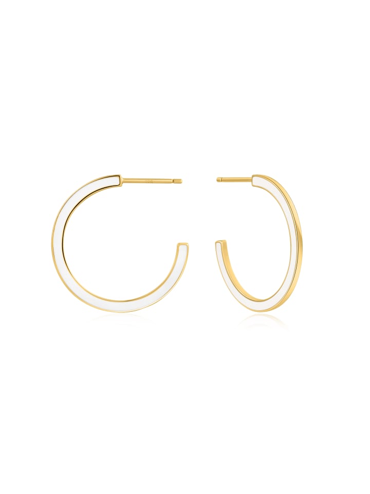 

Ania Haie Белые серьги-кольца Enable в золотом и белом цвете