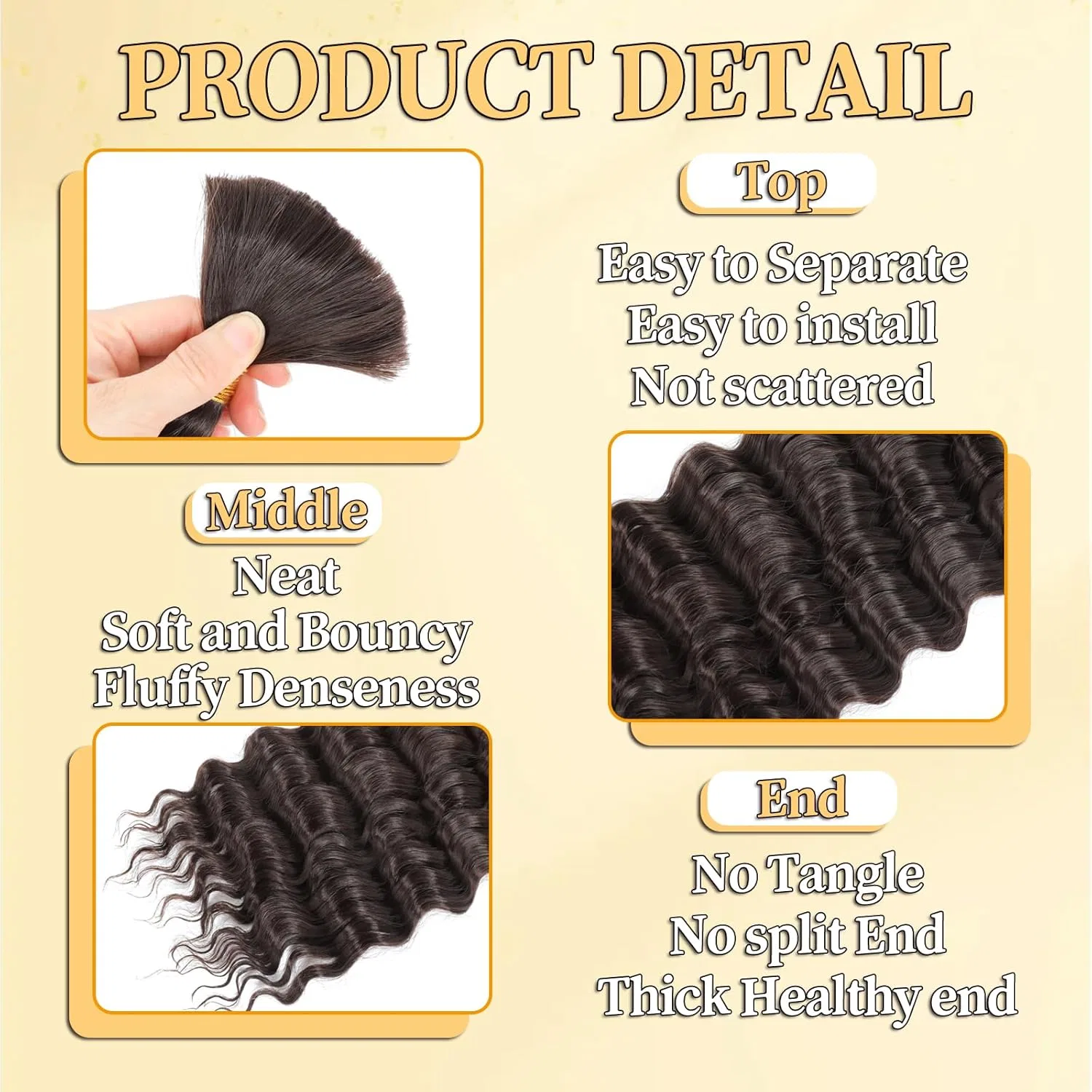 Искусственные волосы Deep Wave Bulk Braiding Hair для афрокосичек ‎Taoyemy, P27/30# — фото 3