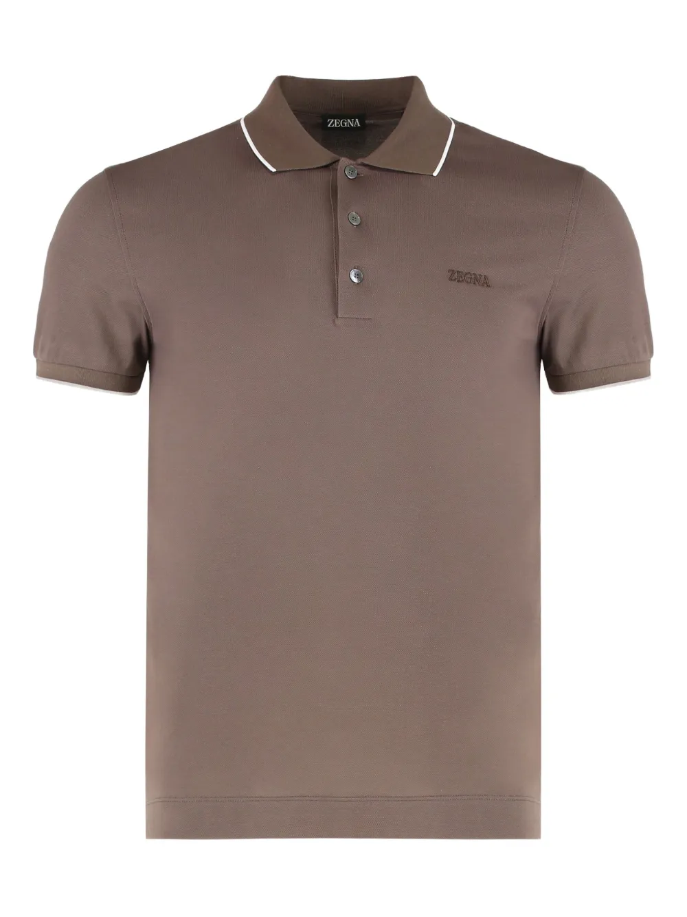 

Поло из эластичного хлопка Zegna, коричневый